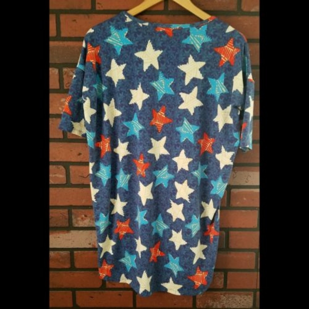 Lularoe Irma  Red White and Blue Stars Americana - Picture 3 of 4